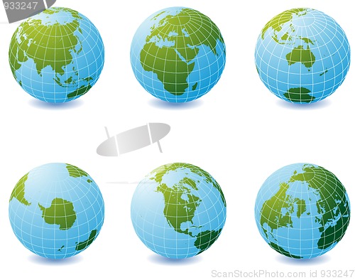 Image of Earth globe icons 