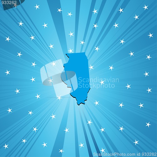 Image of Blue map of Illinois