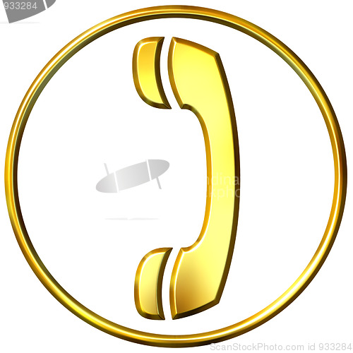 Image of 3D Golden Telephone Sign 