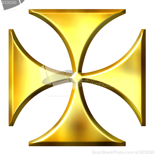 Image of 3D Golden German Cross