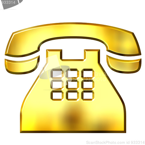 Image of 3D Golden Telephone
