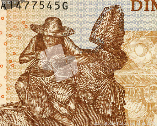 Image of Man Weaving Basket
