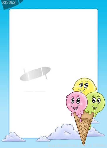 Image of Frame with cartoon ice cream