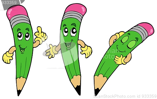 Image of Various cartoon pencils