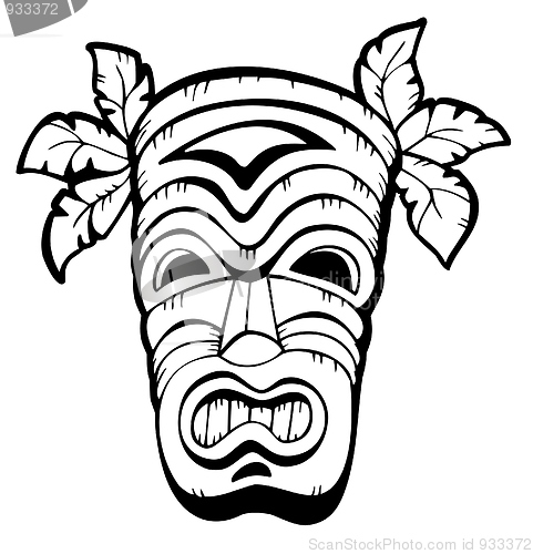 Image of Wooden Hawaiian mask