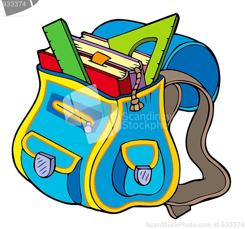 Image of School bag with books