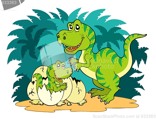 Image of Tyrannosaurus rex family