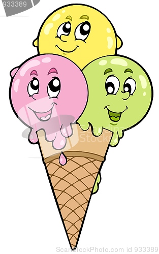 Image of Cute cartoon ice cream