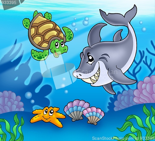 Image of Cartoon animals underwater