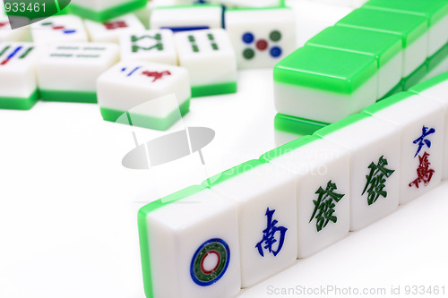 Image of Mahjong, very popular game in China