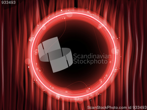 Image of Abstract Red Lines Background with Black Circle