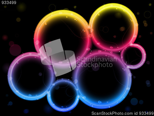 Image of Rainbow Circle Border with Sparkles and Swirls.
