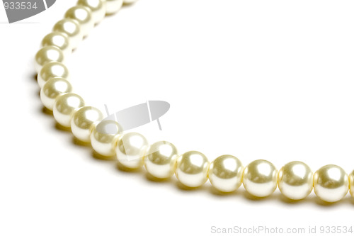 Image of string of beads isolated on white 