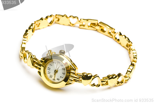 Image of Woman gold wrist watch