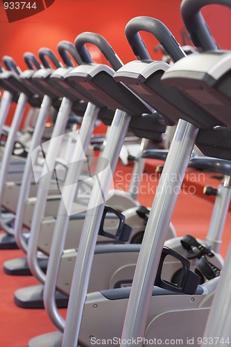 Image of Bicycles in a gym