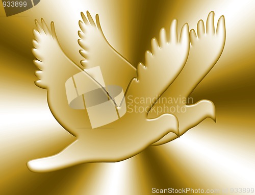 Image of Love Doves In Gold