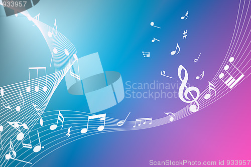Image of  abstract background of music notes 
