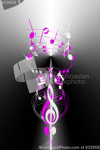 Image of abstract background of music notes