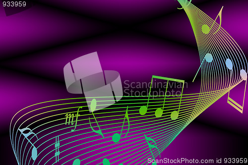 Image of Abstract background of music notes