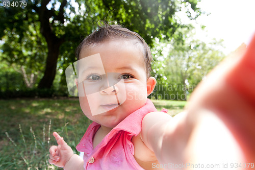 Image of Cute funny happy baby face