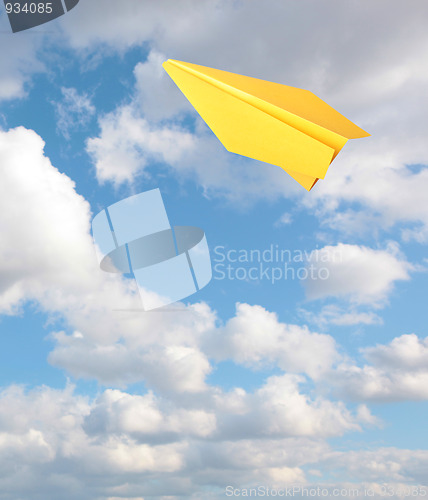 Image of Yellow paper plane