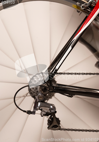 Image of Bicycle rear wheel in motion