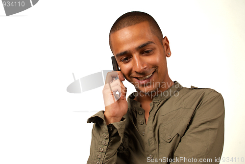 Image of Middle eastern man phoning