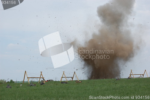 Image of HDR.Explosion. WW2 reenacting. Kiev,Ukraine 