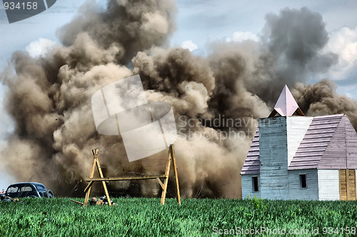 Image of HDR.Explosion. WW2 reenacting. Kiev,Ukraine 