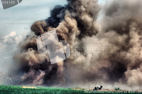 Image of HDR.Explosion. WW2 reenacting. Kiev,Ukraine 