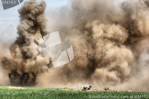 Image of HDR.Explosion. WW2 reenacting. Kiev,Ukraine 