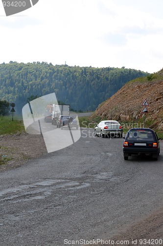 Image of danger turning on road