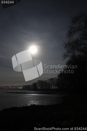 Image of moon over lake