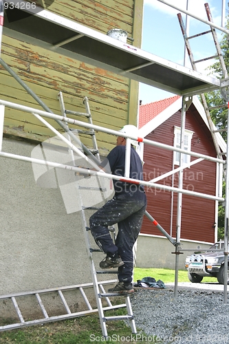 Image of Man in a ladder