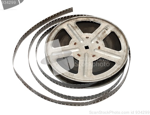 Image of old movie film on metal reel