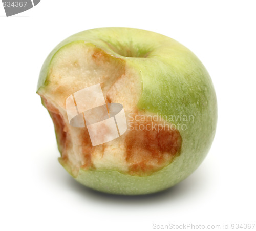 Image of green bitten apple