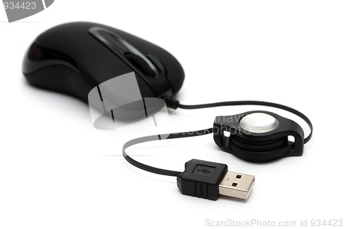 Image of black small portable mouse