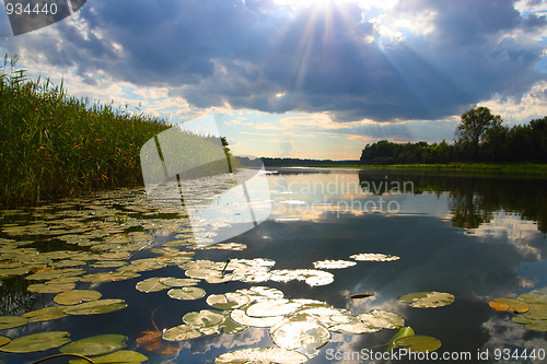 Image of lake before storm