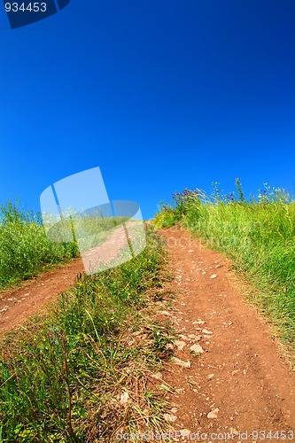 Image of rural road uphill