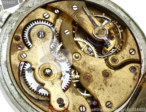 Image of old pocket watch rusty gear