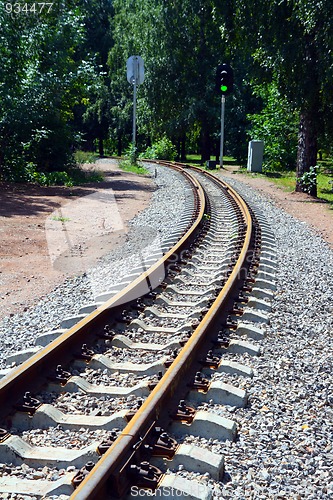 Image of narrow-gauge curve railway