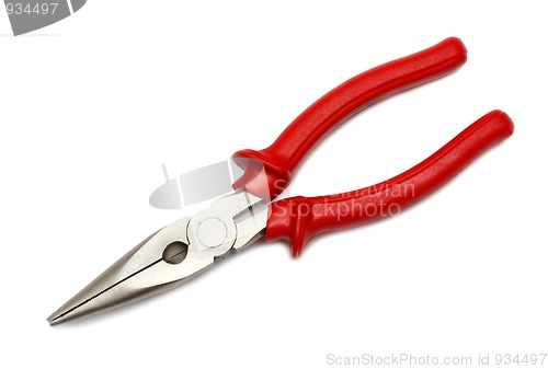 Image of pliers with red handles