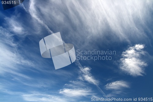 Image of deep blue sky with clouds