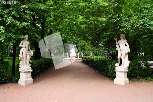 Image of Summer gardens park in Saint Petersburg