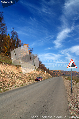 Image of autumn landscape with road