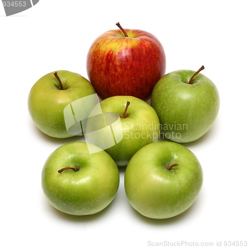 Image of man form of apples