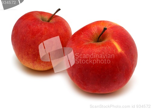 Image of two red bright apples