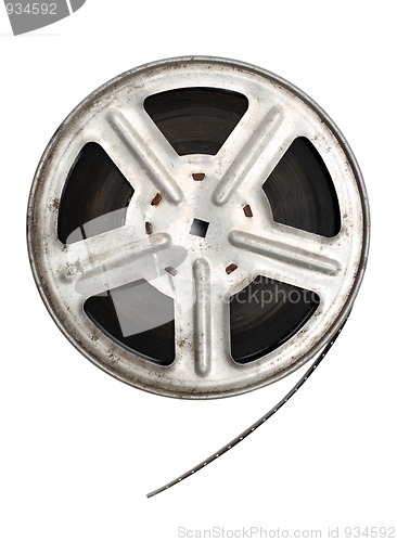 Image of old movie film on metal reel