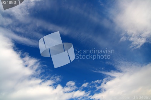 Image of deep blue sky with clouds