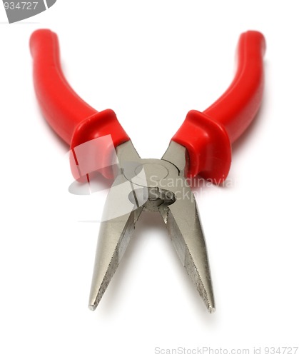 Image of pliers with red handles